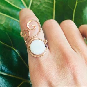 Moonstone Adjustable Rose Gold Ring